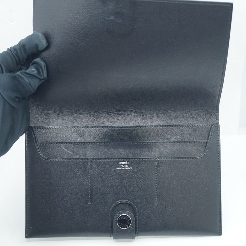 Hermes Ck89 Toutenmain Wallet Black Silver Hardware — view 5