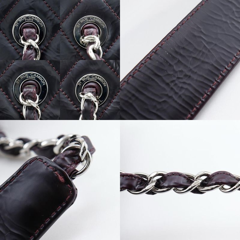 Chanel Grand Shopping Tote XL Quilted Chain Wrinkled Patent — view 9