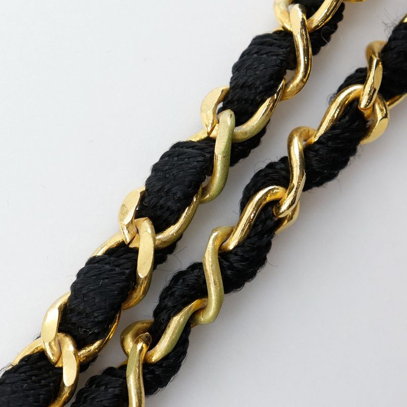 Chanel Mini Chain Shoulder Rope Vintage Satin Black Bag — view 7