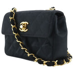 Chanel Mini Chain Shoulder Rope Vintage Satin Black Bag — view 2