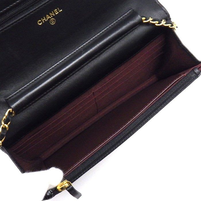 Chanel Shoulder Bag Quilted Classic Chain Wallet Ap0250 Black — view 6