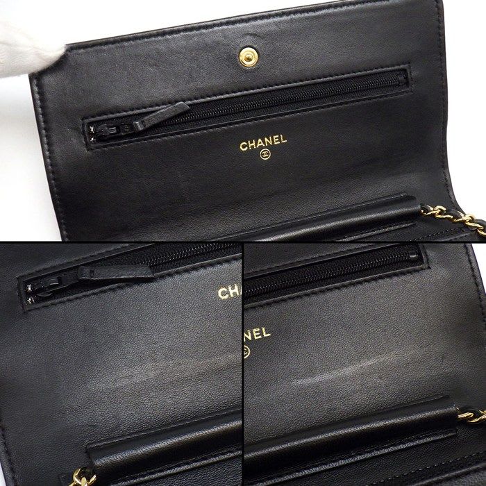 Chanel Shoulder Bag Quilted Classic Chain Wallet Ap0250 Black — view 9