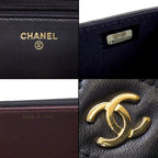 Chanel Shoulder Bag Quilted Classic Chain Wallet Ap0250 Black — view 8