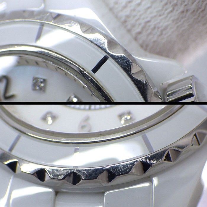 Chanel Watch J12 H2570 8 Point Diamond Index White Shell Dial Ceramic — view 7