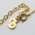 Christian Dior Necklace CD Logo Metal Rhinestone Gold Plated GP Accessories — view 8