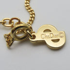 Christian Dior Necklace CD Logo Metal Rhinestone Gold Plated GP Accessories — view 9
