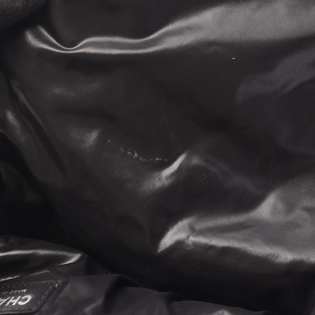 Chanel Rucksack Backpack Quilted Neon Off White Black Canvas Logo — view 7