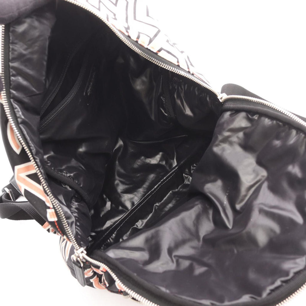 Chanel Rucksack Backpack Quilted Neon Off White Black Canvas Logo — view 4