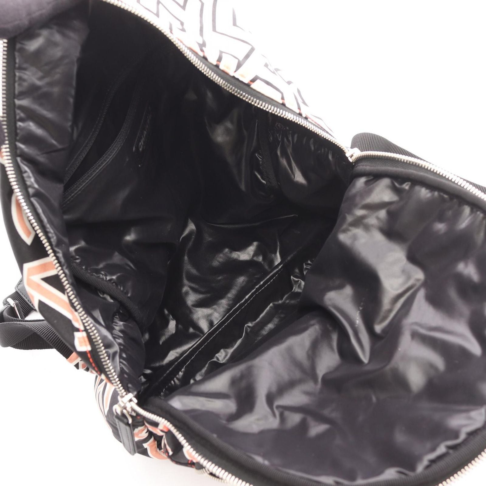 Chanel Rucksack Backpack Quilted Neon Off White Black Canvas Logo — view 4