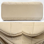 Chanel Quilted Chain Shoulder Bag Leather Beige Gdhardware Vintage — view 5