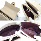 Chanel Quilted Chain Shoulder Bag Leather Beige Gdhardware Vintage — view 7