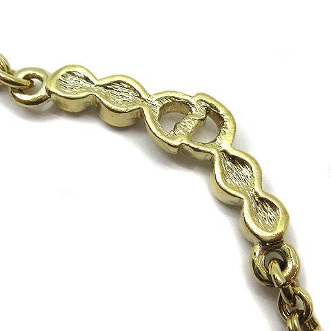 Christian Dior Logo Tennis Necklace Pendant Chain Gold Vintage Aa — view 4