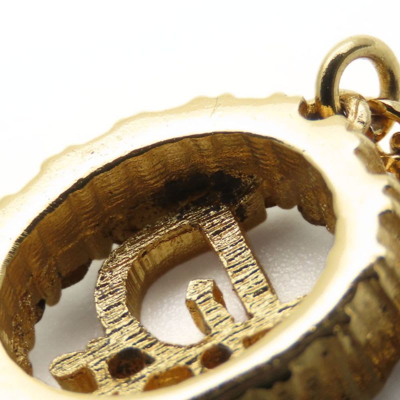 Christian Dior Necklace Metal Rhinestone Gold CD Logo GP Accessories — view 5