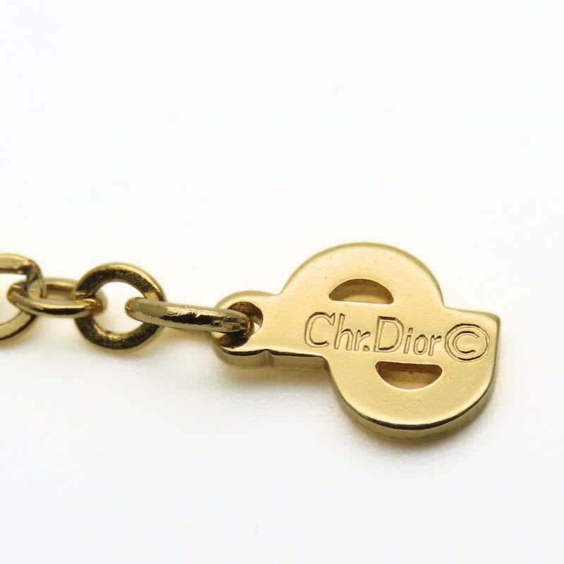 Christian Dior Necklace Metal Rhinestone Gold CD Logo GP Accessories — view 9