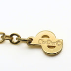 Christian Dior Necklace Metal Rhinestone Gold CD Logo GP Accessories — view 9
