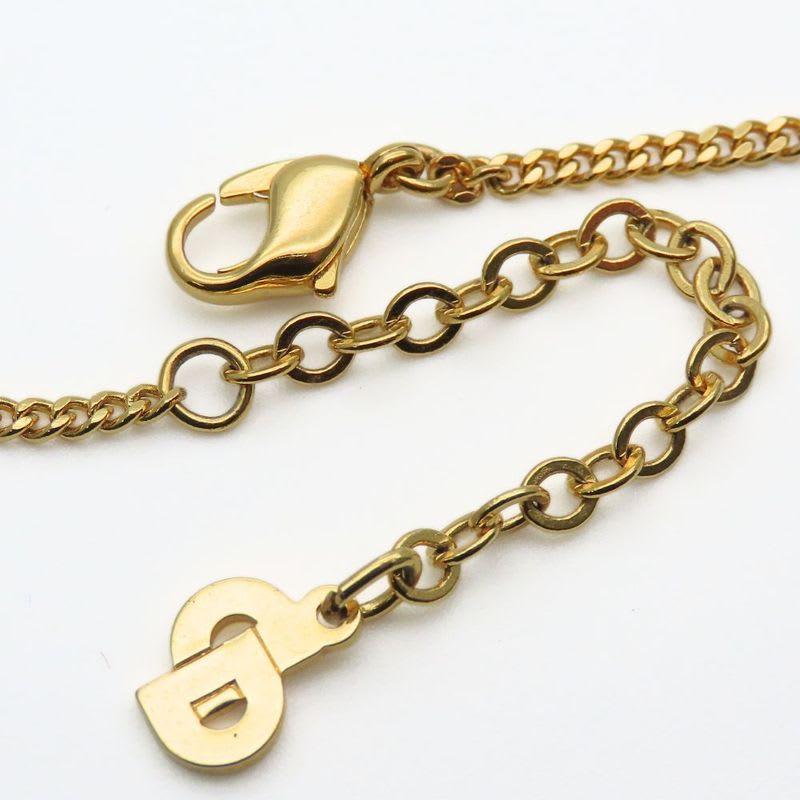 Christian Dior Necklace Metal Rhinestone Gold CD Logo GP Accessories — view 8