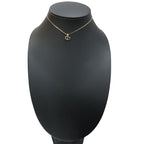 Christian Dior Necklace CD Logo Metal Rhinestone Gold Accessory Plated GP — view 9
