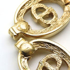 Christian Dior Earrings CD Logo Metal Rhinestone Gold Plated Accessory — view 6
