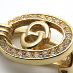 Christian Dior Earrings CD Logo Metal Rhinestone Gold Plated Accessory — view 8