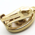 Christian Dior Earrings CD Logo Metal Rhinestone Gold Plated Accessory — view 9