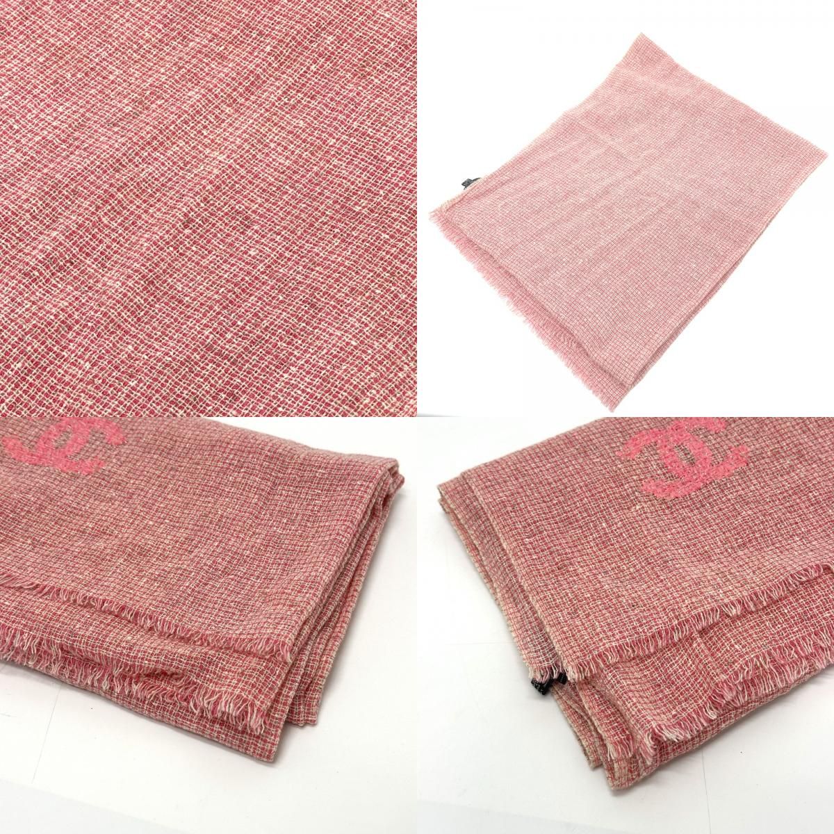 Chanel Stole Coco Mark Wool Pink — view 9