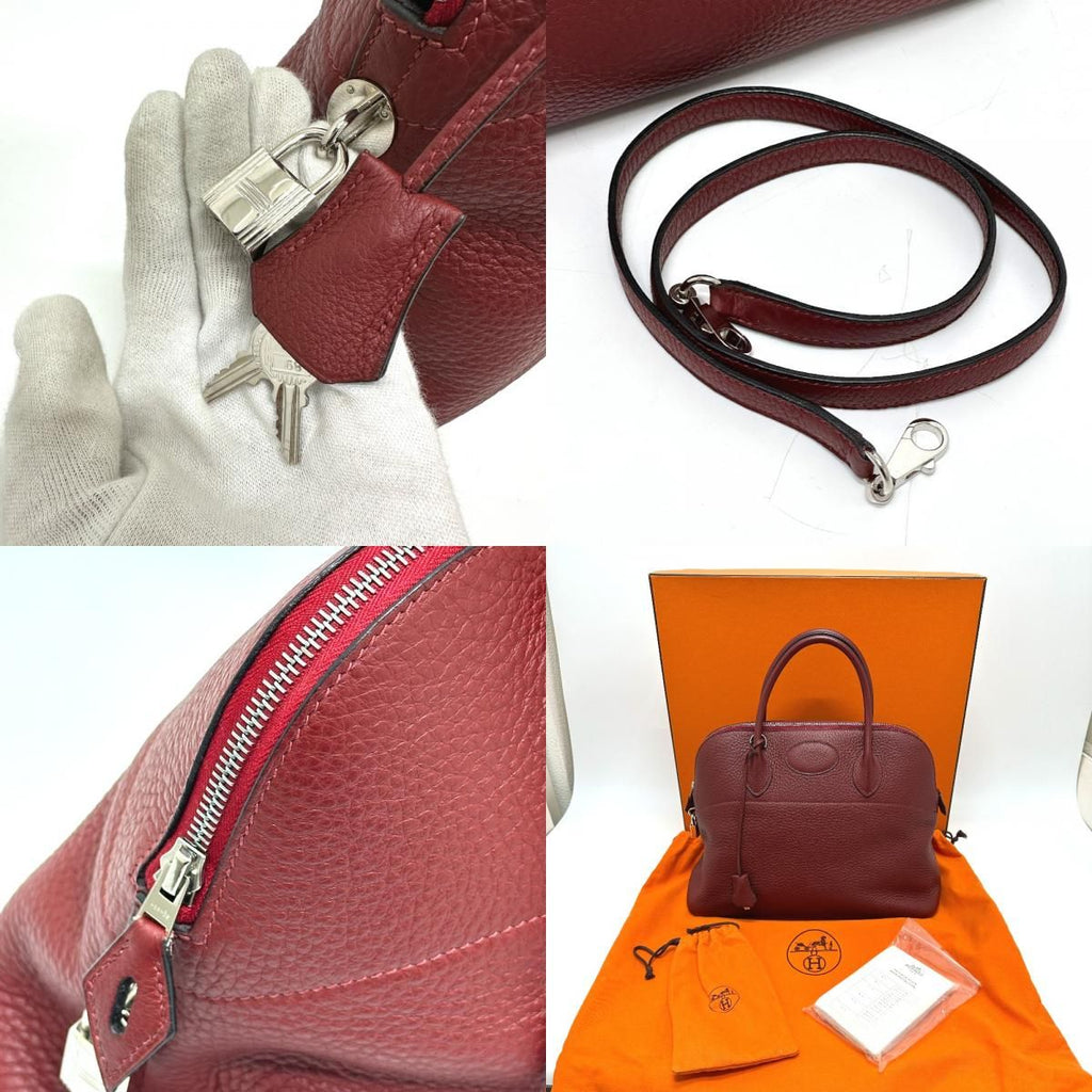 Hermes Handbag Bolide 35 Taurillon Clemence Rouge Ash Red — view 2