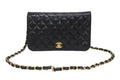 Chanel Turnlock Chain Shoulder Bag CC Logo Lambskin Black Gold