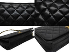 Chanel Turnlock Chain Shoulder Bag CC Logo Lambskin Black Gold — view 5