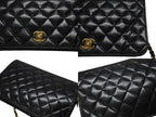 Chanel Turnlock Chain Shoulder Bag CC Logo Lambskin Black Gold — view 4