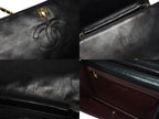 Chanel Turnlock Chain Shoulder Bag CC Logo Lambskin Black Gold — view 8