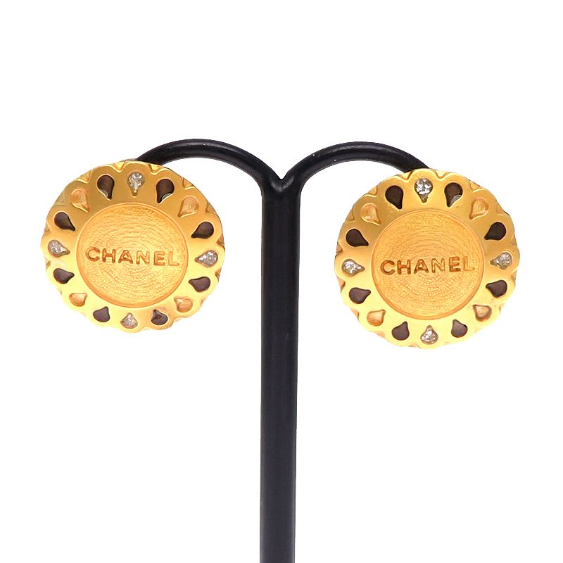 Chanel Quilted Gold-Tone Crystal Embellished — view 3