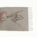 Hermes Muffler Gallop Pirouette Gray 100% Cashmere Cleaned Accessori Scarf — view 5