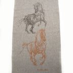 Hermes Muffler Gallop Pirouette Gray 100% Cashmere Cleaned Accessori Scarf — view 7