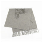 Hermes Muffler Gallop Pirouette Gray 100% Cashmere Cleaned Accessori Scarf — view 2