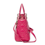 Dior Medium Lady Zip Fuchsia Cannage Lambskin Leather — view 4