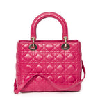 Dior Medium Lady Zip Fuchsia Cannage Lambskin Leather — view 6