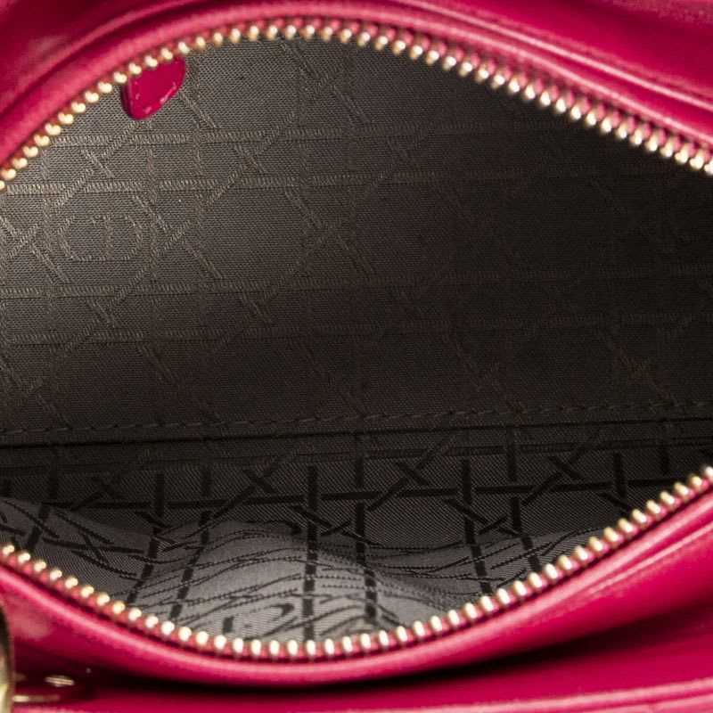 Dior Medium Lady Zip Fuchsia Cannage Lambskin Leather — view 8