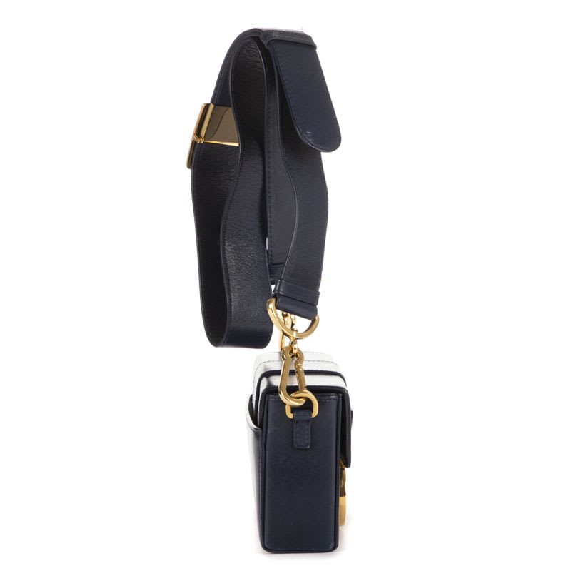Dior Montaigne Small Box Navy Calfskin Leather — view 6