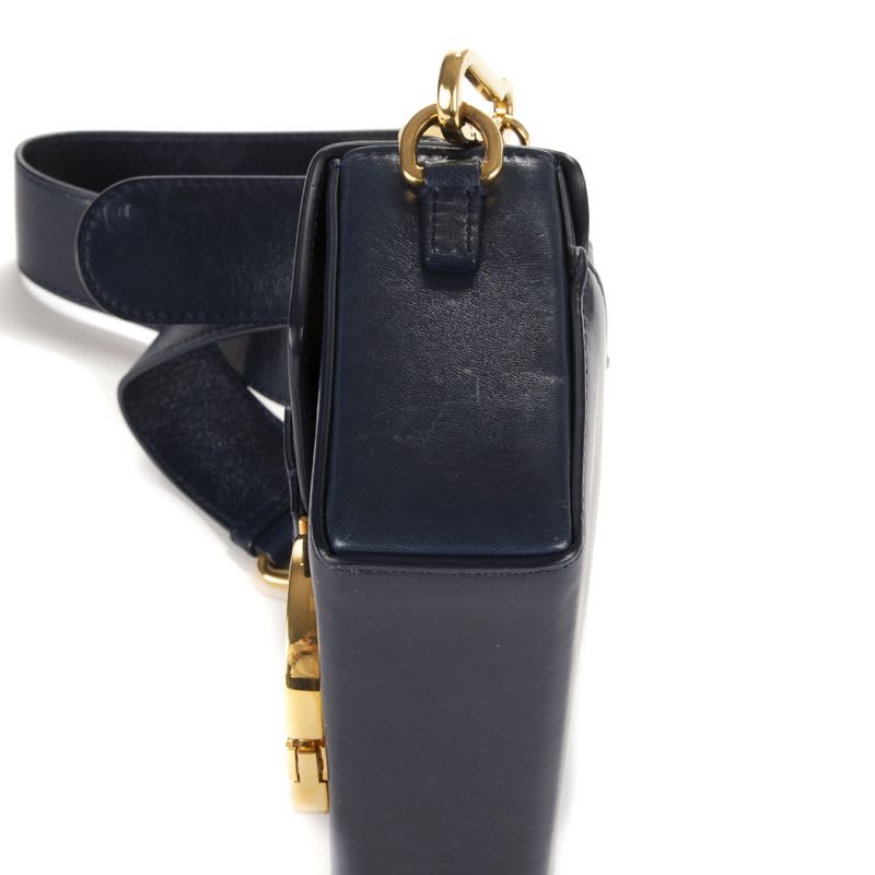 Dior Montaigne Small Box Navy Calfskin Leather — view 9