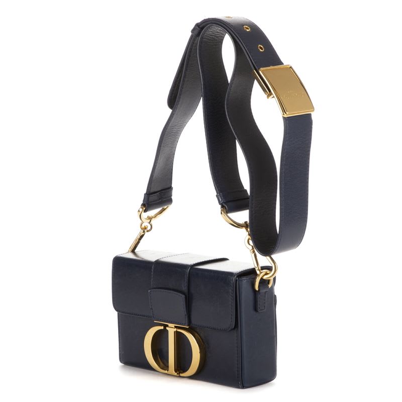 Dior Montaigne Small Box Navy Calfskin Leather — view 3