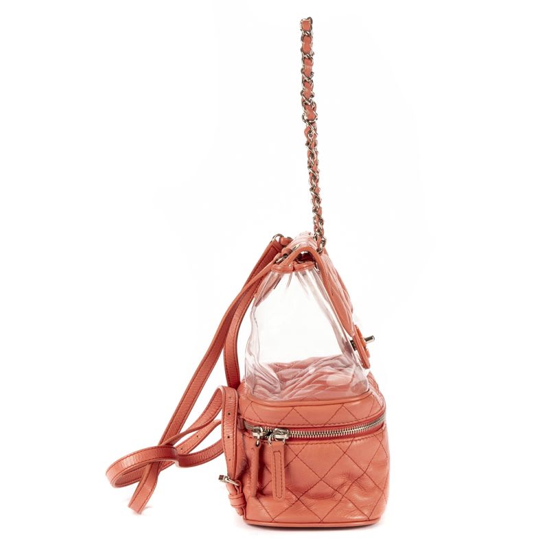 Chanel 2018 Limited Edition Aquarium Backpack Pink Transparent Quilted — view 6
