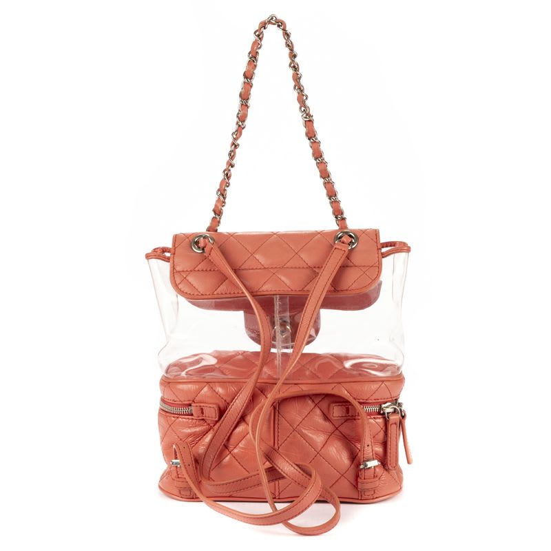 Chanel 2018 Limited Edition Aquarium Backpack Pink Transparent Quilted — view 5