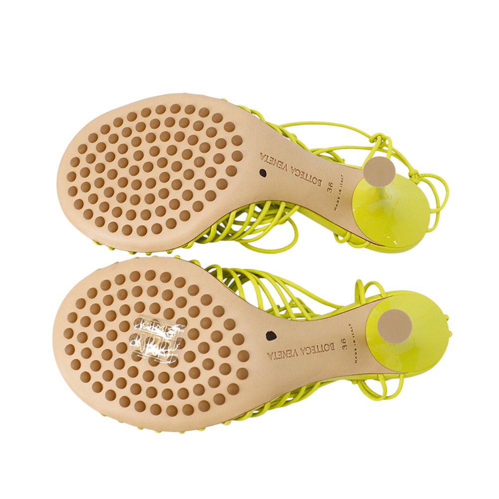 Bottega Veneta Sandals Dot Lace Up 36 Shoes Lime — view 4