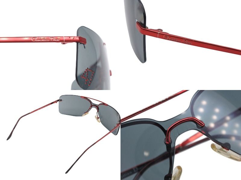 Dior Sunglasses 47 Rhinestone Metal Red Eyewear — view 7
