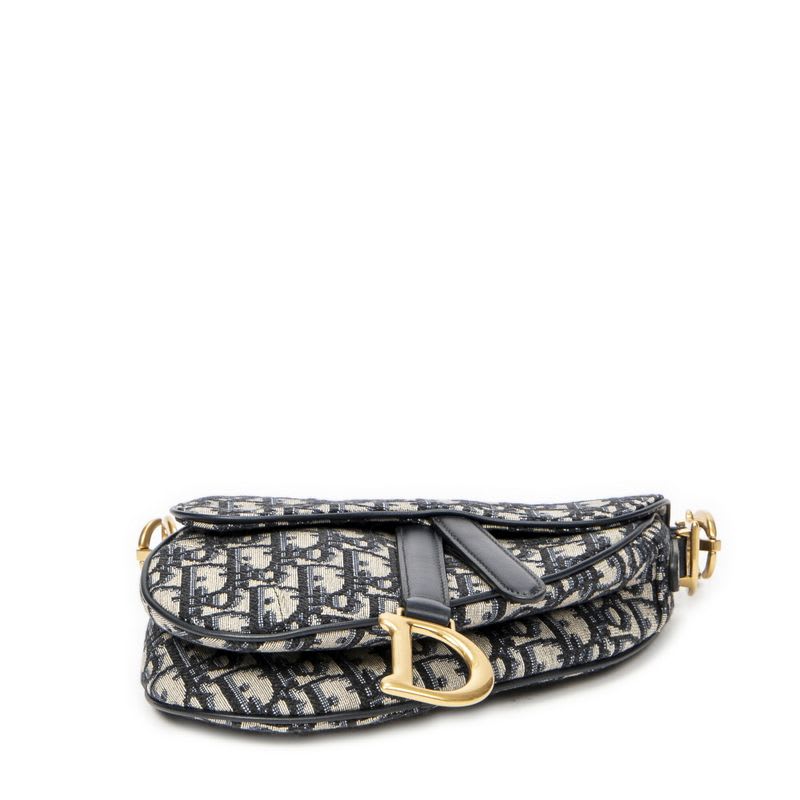 Dior Navy Beige Oblique Jacquard Canvas — view 7