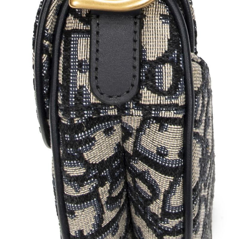 Dior Navy Beige Oblique Jacquard Canvas — view 9