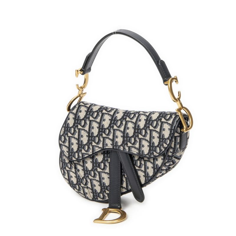 Dior Navy Beige Oblique Jacquard Canvas — view 3