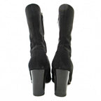 Chanel Suede Side Zip Middle Boots High Heels 36 Black 1205 — view 4