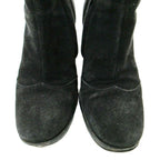 Chanel Suede Side Zip Middle Boots High Heels 36 Black 1205 — view 7