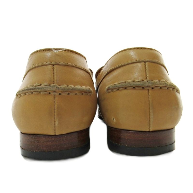 Hermes H Logo Stitch All Leather Loafers 37 Beige 1205 Mnk3 — view 4